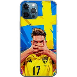 Kompatibelt Mobildeksel til Apple iPhone 12 Pro Fargerikt motiv med Viktor Gyökeres og Sverige foran VM 2026 i klassiske landslagsfarger.