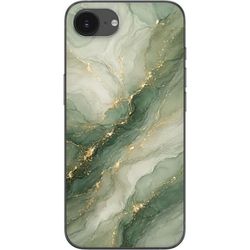 Kompatibelt Mobildeksel til Apple iPhone 17e Grønn marmor-inspirert design med flytende steinstruktur, lyse partier og elegante guldfargede årer