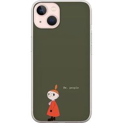 Kompatibel Mobilcover til Apple iPhone 13 mini Illustreret motiv med Lilla My i orange kjole, humoristisk citat og dæmpet grøn baggrund