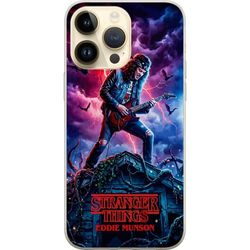 Kompatibelt Mobildeksel til Apple iPhone 14 Pro Max Eddie Munson spiller gitar på taket i et tordenvær fra Stranger Things