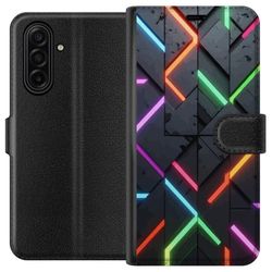 Kompatibelt Lommeboketui til Samsung Galaxy A17 5G Moderne neonmønster med skarpe lyslinjer