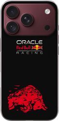 Kompatibelt Mobildeksel til Apple iPhone 18 Pro Grafisk racingmotiv med rød okse, lys tekst og kraftfull rød illustrasjon mot svart bakgrunn