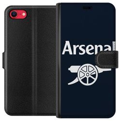 Kompatibelt Lommeboketui til Apple iPhone 8 Arsenal logo i mørkeblått og hvitt klassisk fotballmotiv for Premier League fans