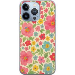 Kompatibelt Mobildeksel til Apple iPhone 13 Pro Lekne blomster i fargerikt håndmalt mønster