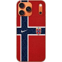 Kompatibelt Mobildeksel til Apple iPhone 17 Pro Max Norsk flagg med nordisk mønster i rødt, hvitt og blått for landslag inspirert motiv