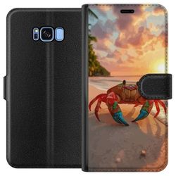 Kompatibelt Lommeboketui til Samsung Galaxy S8 Tropiske strandkrabbe fargerik design med solnedgang hav bølger og varm ferie følelse inspirert av tro