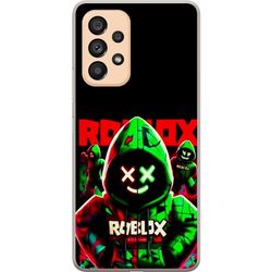 Kompatibelt Mobildeksel til Samsung Galaxy A53 5G Roblox Shadow Squad Design mørk neon-inspirert stil med grønne og røde kontraster for et kult inten