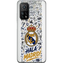 Kompatibelt Mobildeksel til Xiaomi Mi 10T Pro 5G Fotballmotiv med stort blått og gullfarget emblem, krone, pokaler og tekst blant dekorative detaljer