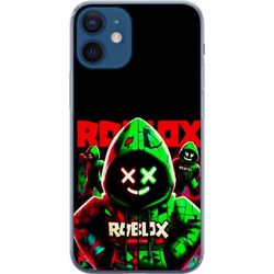 Kompatibelt Mobildeksel til Apple iPhone 12 Roblox Shadow Squad Design mørk neon-inspirert stil med grønne og røde kontraster for et kult intenst uts