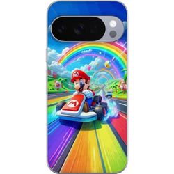 Kompatibelt Mobildeksel til Google Pixel 10 Pro Fargerik racingdesign med gokart, regnbuer og leken spillinspirert miljø