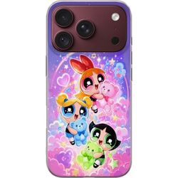 Kompatibelt Mobildeksel til Apple iPhone 18 Pro Tegnede jentefigurer med bamser, hjerter og stjerner i et fargerikt rosa karaktermotiv