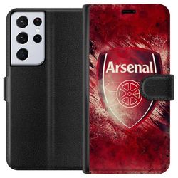 Kompatibelt Lommeboketui til Samsung Galaxy S21 Ultra 5G Arsenal Fotball