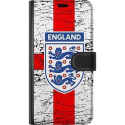Kompatibelt Lommeboketui til Motorola Moto E14 England emblem på rød og hvit bakgrunn tre løver klassiskt landslagsmotiv perfekt for EM VM og engelsk