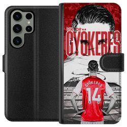 Kompatibelt Lommeboketui til Samsung Galaxy S23 Ultra Viktor Gyökeres' design med portrett matchdetaljer og sterke røde toner som hyller en av Sverig