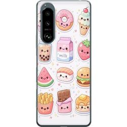 Kompatibel Mobilcover til Sony Xperia 5 III Fantastiske kawaii-illustrationer med søde madkarakterer i bløde pastelfarver