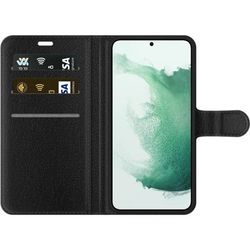 Kompatibelt Lommeboketui til Samsung Galaxy S22 5G Minecraft mobildeksel med skog og figurer i pikselstil