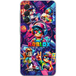 Kompatibel Mobilcover til Samsung Galaxy S26 Farverig Roblox gaming gruppe med hovedtelefoner og neonfarver til børn og spilinteresserede