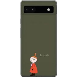 Kompatibelt Mobildeksel til Google Pixel 6a Illustrert motiv med Lille My i oransje kjole, humoristisk sitat og dempet grønn bakgrunn