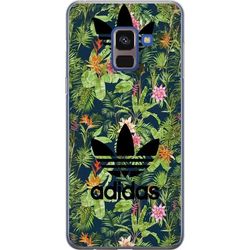 Kompatibel Mobilcover til Samsung Galaxy A8 (2018) Farverigt tropiskt bladmønster med eksotiske planter