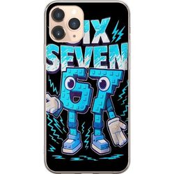 Kompatibelt Mobildeksel til Apple iPhone 11 Pro Levnende blå Six Seven illustrasjon i retro arkadestil med kraftig typografi og gamingfølelse.