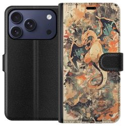 Kompatibelt Lommeboketui til Apple iPhone 17 Pro Ildsprutende Drage