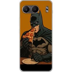 Kompatibelt Mobildeksel til OnePlus Nord 4 Batman-plakat som spiser pizza DC Comics-helt tegning retro humor morsom matillustrasjon morsom kunst