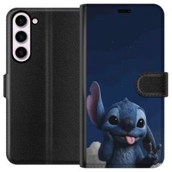 Kompatibelt Lommeboketui til Samsung Galaxy S23+ Stitch Disney blå alien Lilo og Stitch kawaii karakter natt himmel stjernehimmel søt tegneseriekunst