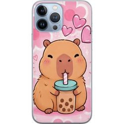 Kompatibelt Mobildeksel til Apple iPhone 13 Pro Max Sjarmerende dyremotiv med rosa hjerter og lekne detaljer i pastellfarger.
