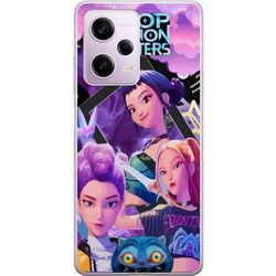 Kompatibelt Mobildeksel til Xiaomi Redmi Note 12 Pro K-Pop Demon Hunters anime inspirert futuristisk by med tre heltinner og lilla neonlys