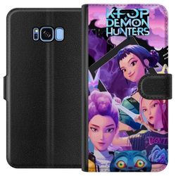 Kompatibelt Lommeboketui til Samsung Galaxy S8 K-Pop Demon Hunters anime inspirert futuristisk by med tre heltinner og lilla neonlys