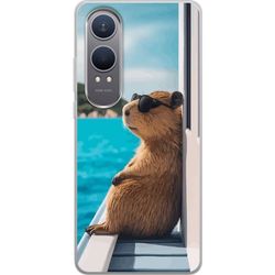 Kompatibelt Mobildeksel til OnePlus Nord CE4 Lite Kapybara ved havet med solbriller humoristisk sjarmerende design med avslappet feriefølelse