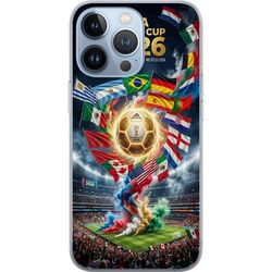 Kompatibelt Mobildeksel til Apple iPhone 13 Pro Fotball arena med flagg og festlig sportsstemning i dramatisk design.