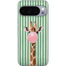 Kompatibelt Mobildeksel til Google Pixel 10 Pro Morsomt dyremotiv med giraff og rosa boble i moderne og humoristisk design.
