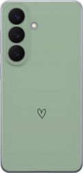 Kompatibel Mobilcover til Samsung Galaxy S26 Enkelt sort stregtegnet hjerte på ensfarvet, blød grøn baggrund med minimalistisk udtryk