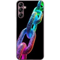 Kompatibelt Mobildeksel til Samsung Galaxy A14 5G Fargerik metallkjede med blank finish og minimalistisk design