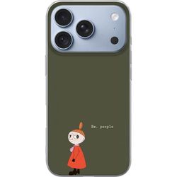 Kompatibelt Mobildeksel til Apple iPhone 17 Pro Illustrert motiv med Lille My i oransje kjole, humoristisk sitat og dempet grønn bakgrunn
