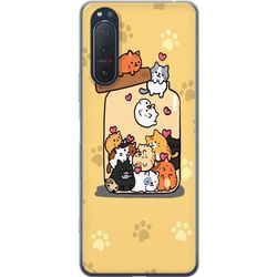 Kompatibel Mobilcover til Sony Xperia 5 II Søde katte i et glas Kawaii Illustration