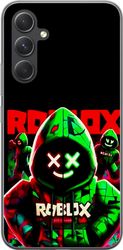 Kompatibelt Mobildeksel til Samsung Galaxy S24 Roblox Shadow Squad-design i en mørk, neoninspirert stil med grønne og røde kontraster for en kul, int
