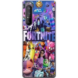 Kompatibel Mobilcover til Sony Xperia 1 II Farverig spilkollage med actionelementer i livlig og dynamisk stil