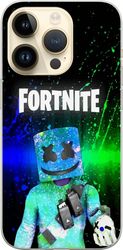 Kompatibelt Mobildeksel til Apple iPhone 15 Pro Fargerik maskert figur med glitrende hjelm mot mørk bakgrunn