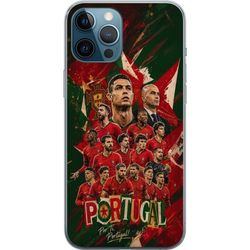 Kompatibelt Mobildeksel til Apple iPhone 12 Pro Max Fotball motiv med Portugals landslag og Cristiano Ronaldo i dramatisk collageillustrasjon