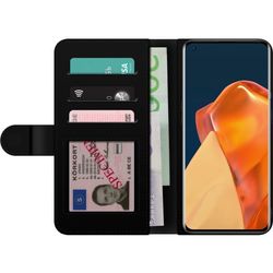 Kompatibelt Lommeboketui til OnePlus 9 Pro Blomstrete mandala - Rosa og lilla mønster med gyldne detaljer illustrasjon