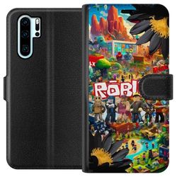 Kompatibelt Lommeboketui til Huawei P30 Pro Roblox-spillverden med populære karakterer, fargerike omgivelser og eventyr - perfekt for barn og unge so