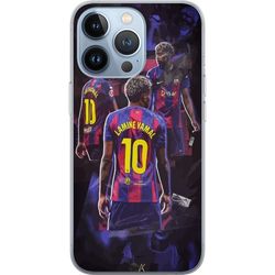 Kompatibelt Mobildeksel til Apple iPhone 13 Pro Lamine Yamal i Barcelona collage med draktnummer ti, kraftfulle poser, kontrastfarger og dynamisk spo