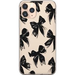 Kompatibelt Mobildeksel til Apple iPhone 11 Pro Svarte sløyfer på beige bakgrunn elegant tidløs design med myke kontraster og luksuriøs følelse
