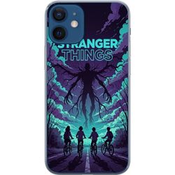Kompatibelt Mobildeksel til Apple iPhone 12 mini Stranger Things-inspirert fantasibilde med mørkt monster, syklende barn og dramatisk rød himmel, per