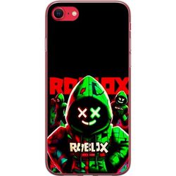 Kompatibelt Mobildeksel til Apple iPhone SE (2020) Roblox Shadow Squad Design mørk neon-inspirert stil med grønne og røde kontraster for et kult inte