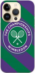 Kompatibelt Mobildeksel til Apple iPhone 15 Pro Elegant tennisdesign med grønne og lilla detaljer inspirert av klassisk turneringsstil