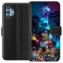 Kompatibelt Lommeboketui til Samsung Galaxy A32 5G Roblox futuristisk neonverden med spillkontrollere, karakterer og lyseffekter - perfekt for alle g