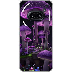 Kompatibelt Mobildeksel til Nothing Phone (2a) Illustrasjon av store sopper i lilla nyanser med glødende detaljer i et fantasimiljø